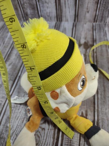 Nickelodeon, Paw Patrol Rubble 7 Inch Plush Stuffed Toy Winter Hat Cap - Picture 9 of 9